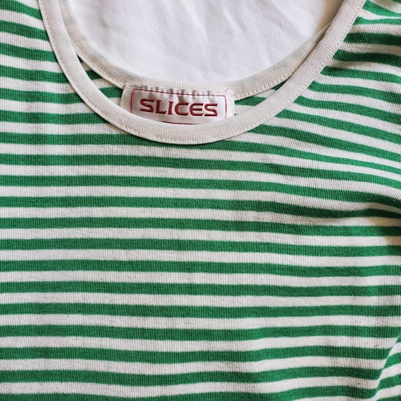 Vintage striped crop top with 3/4 sleeves - Picture 2 of 2